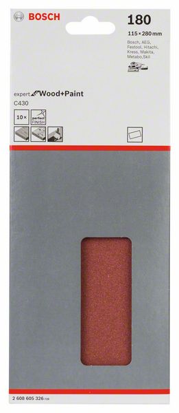 Robert Bosch Power Tools GmbH C430 sanding sheet, pack of 10. For orbital sanders