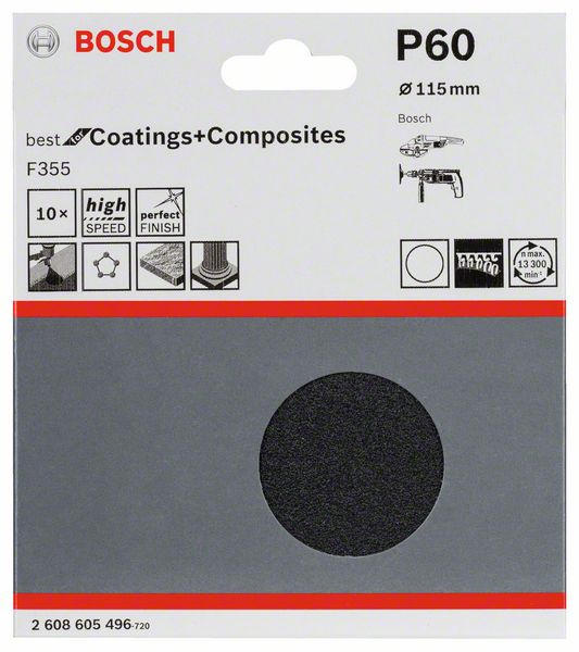 Robert Bosch Power Tools GmbH 10-piece F355 sanding sheet set. For small angle grinders - Image 2