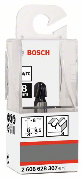 Robert Bosch Power Tools GmbH Core box bit, 8 mm, R1 4 mm, D 8 mm, L 9.2 mm, G 40 mm. For hand-held routers - Image 2