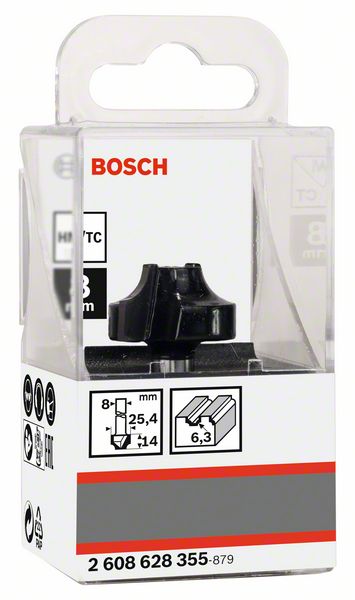 Robert Bosch Power Tools GmbH Edge forming bit E, 8 mm, R1 6.3 mm, D 25.4 mm, L 14 mm, G 46 mm. For hand-held routers - Image 2