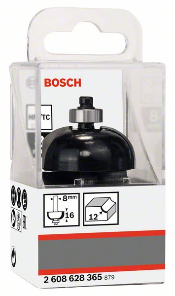 Robert Bosch Power Tools GmbH Cove bit, 8 mm, R1 12 mm, D 36.7 mm, L 16 mm, G 58 mm. For hand-held routers - Image 2