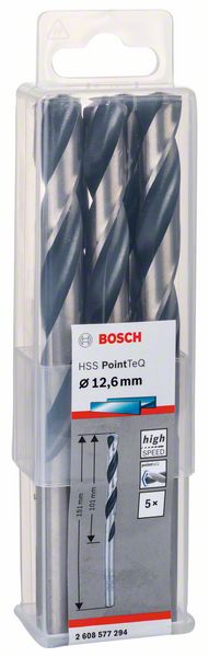 Robert Bosch Power Tools GmbH HSS Twist Drill Bit PointTeQ 12.6mm. For rotary drills/drivers - Image 2
