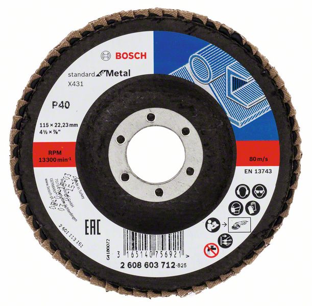 Robert Bosch Power Tools GmbH X431 flap disc, Standard for Metal. For small angle grinders