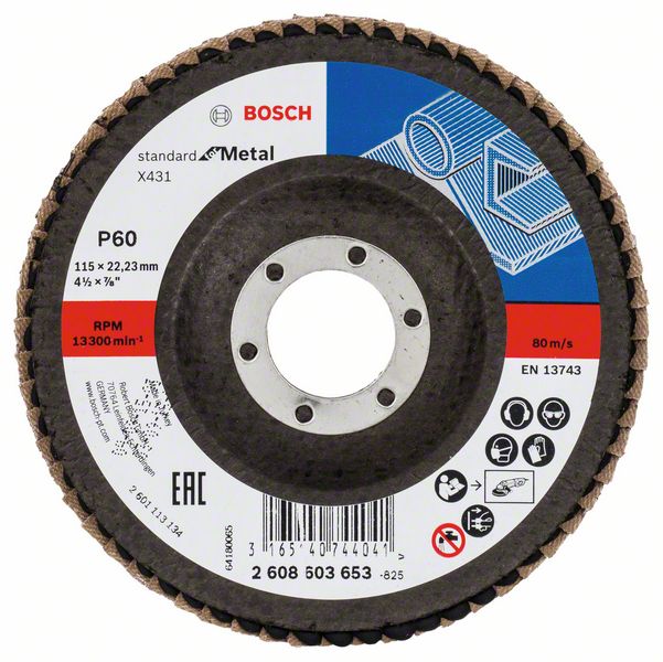 Robert Bosch Power Tools GmbH X431 flap disc, Standard for Metal. For small angle grinders