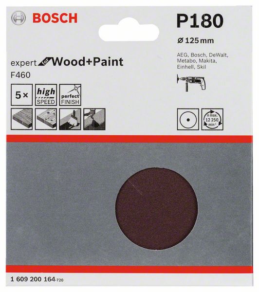 Robert Bosch Power Tools GmbH 5-piece F460 sanding sheet set. For rotary drills/drivers