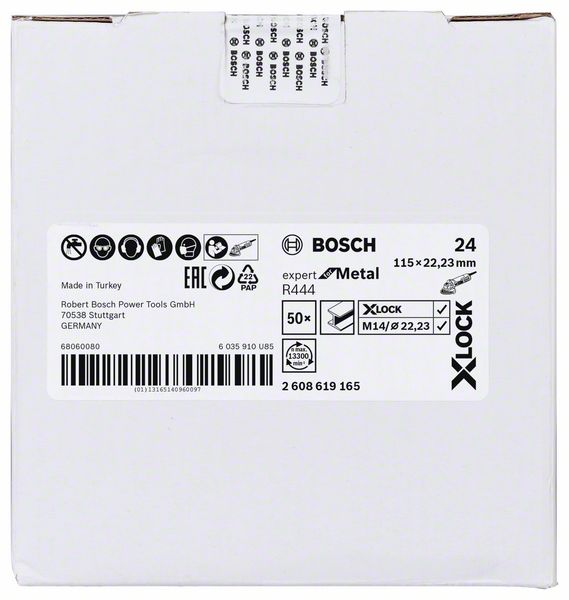 Robert Bosch Power Tools GmbH X-LOCK Fibre sanding discs, Ø115mm, G 24, R444, Expert for Metal, 1pcs. For small angle grinders - Image 2