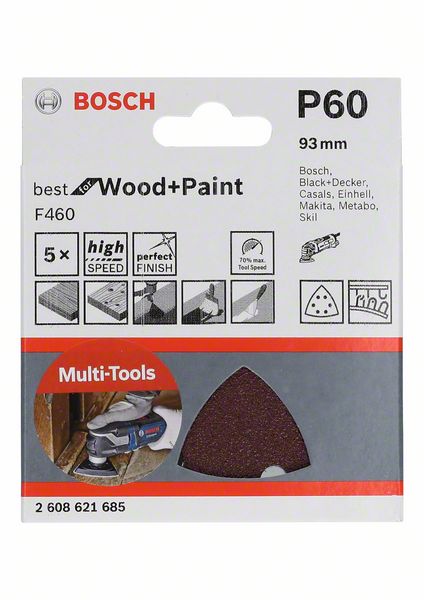 Robert Bosch Power Tools GmbH Sanding Sheet F460 BfWP,G60,93mm. For oscillating multitools - Image 2