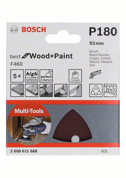 Robert Bosch Power Tools GmbH Sanding Sheet F460 BfWP,G180,93mm. For oscillating multitools - Image 2