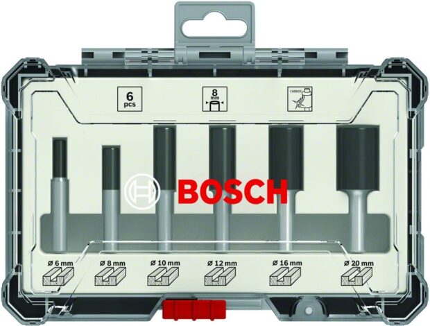 Robert Bosch Power Tools GmbH Router Bit Set 6 pcs Straight Bits 8 mm shank. For hand-held routers - Image 2