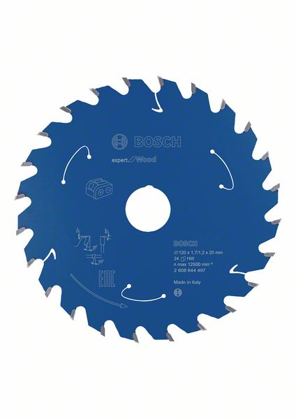 Robert Bosch Power Tools GmbH Expert for Wood Circular Saw Blade for Cordless Saws 120x1.7/1.2x20 T24. For hand-held circular saws