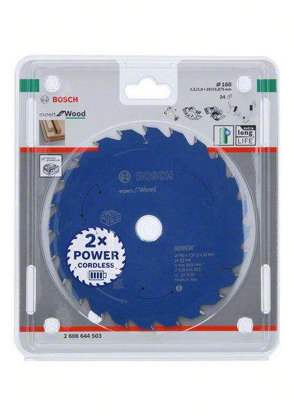 Robert Bosch Power Tools GmbH Expert for Wood Circular Saw Blade for Cordless Saws 160x1.5/1x20 T24. For hand-held circular saws - Image 2