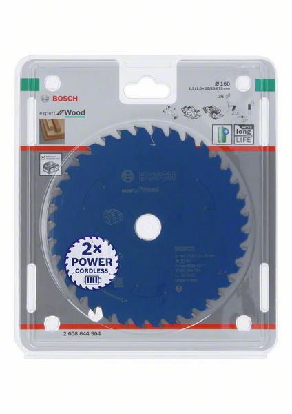 Robert Bosch Power Tools GmbH Expert for Wood Circular Saw Blade for Cordless Saws 160x1.5/1x20 T36. For hand-held circular saws - Image 2