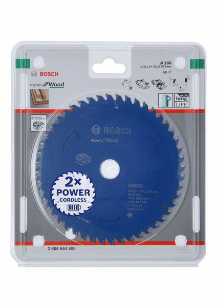 Robert Bosch Power Tools GmbH Expert for Wood Circular Saw Blade for Cordless Saws 160x1.5/1x20 T48. For hand-held circular saws - Image 2