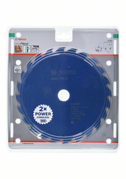 Robert Bosch Power Tools GmbH Expert for Wood Circular Saw Blade for Cordless Saws 254x2.1/1.6x30 T24. For table saws - Image 2