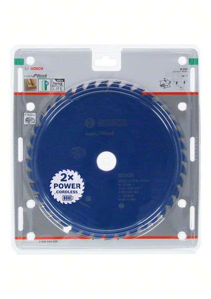 Robert Bosch Power Tools GmbH Expert for Wood Circular Saw Blade for Cordless Saws 254x2.1/1.6x30 T40. For table saws - Image 2