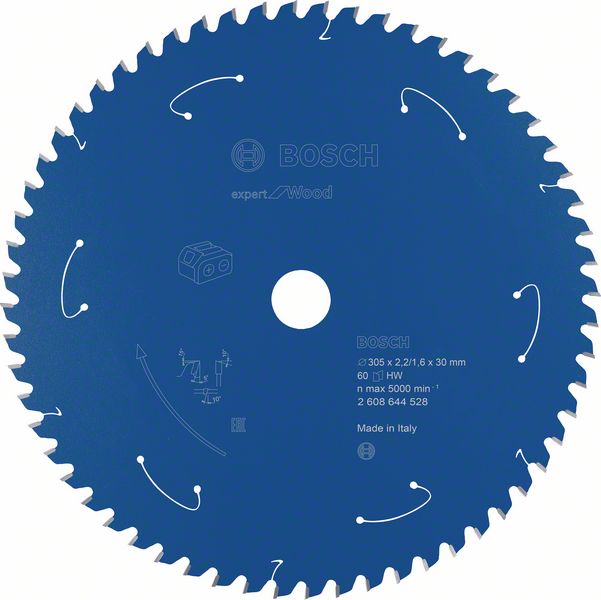 Robert Bosch Power Tools GmbH Expert for Wood Circular Saw Blade for Cordless Saws 305x2.2/1.6x30 T60. For mitre saws
