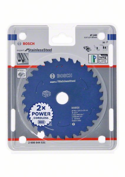 Robert Bosch Power Tools GmbH Expert for Stainless Steel Circular Saw Blade for Cordless Saws 140x1.5/1.2x20 T30. For hand-held dry cutters - Image 2