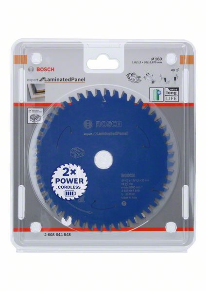Robert Bosch Power Tools GmbH Expert for Laminated Panel Circular Saw Blade for Cordless Saws 160x1.8/1.2x20 T48. For hand-held circular saws - Image 2