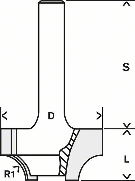 Robert Bosch Power Tools GmbH Edge forming bit E, 8 mm, R1 6.3 mm, D 25.4 mm, L 14 mm, G 46 mm. For hand-held routers - Image 4