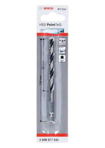 Robert Bosch Power Tools GmbH HSS PointTeQ Hex Drill Bit 7.0mm. For rotary drills/drivers - Image 2