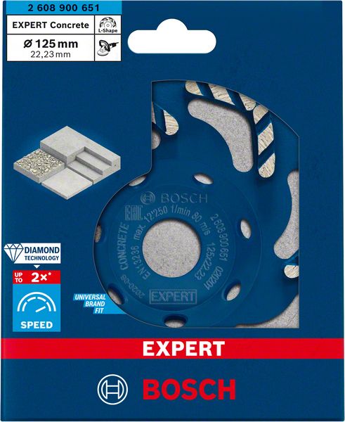 Robert Bosch Power Tools GmbH EXPERT Concrete Diamond Grinding Head 125 x 22.23 x 4.5 mm. For concrete grinders - Image 2