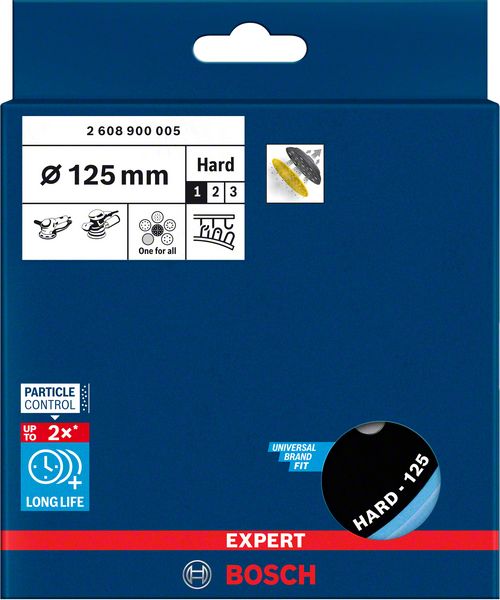 Robert Bosch Power Tools GmbH EXPERT Multihole Backing Pads Universal 125 mm, Hard. For random orbital sanders - Image 4