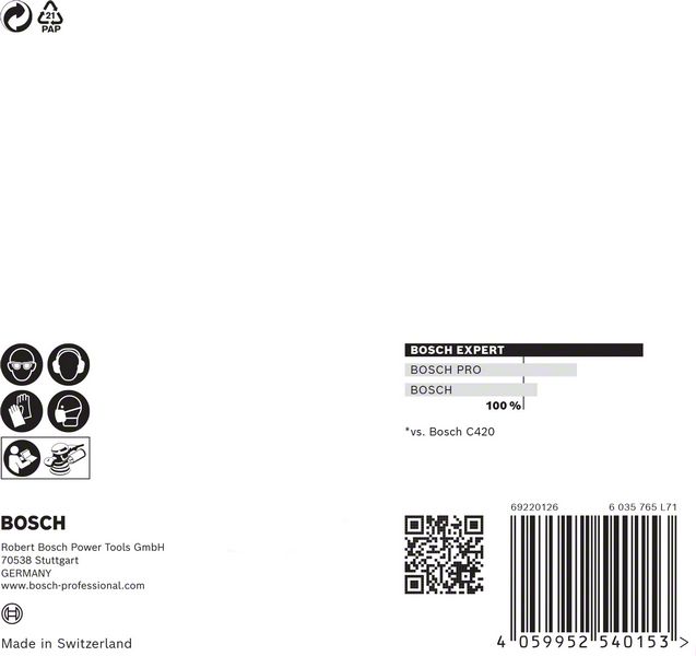 Robert Bosch Power Tools GmbH EXPERT M480 Sanding Net for Random Orbital Sanders 125 mm, G 240 5-pc. For random orbital sanders - Image 5