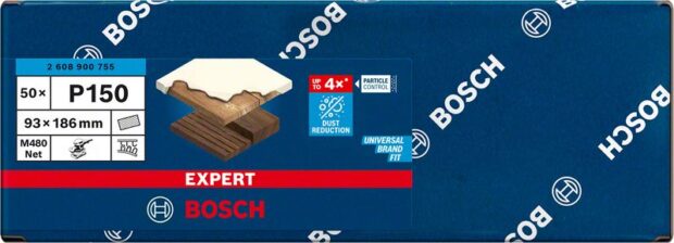 Robert Bosch Power Tools GmbH EXPERT M480 Sanding Net for Orbital Sanders 93 x 186 mm, G 150, 50-pc. For orbital sanders - Image 2