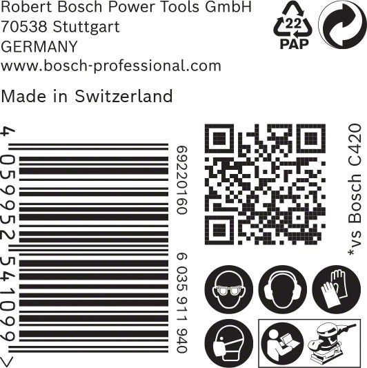 Robert Bosch Power Tools GmbH EXPERT M480 Sanding Net for Orbital Sanders 115 x 230 mm, G 100, 50-pc. For orbital sanders - Image 5