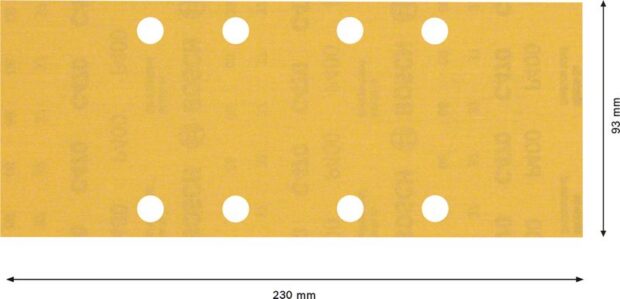 Robert Bosch Power Tools GmbH EXPERT C470 Sandpaper with 8 holes for Orbital Sanders 93 x 230 mm, G 400 10-pc. For orbital sanders - Image 3