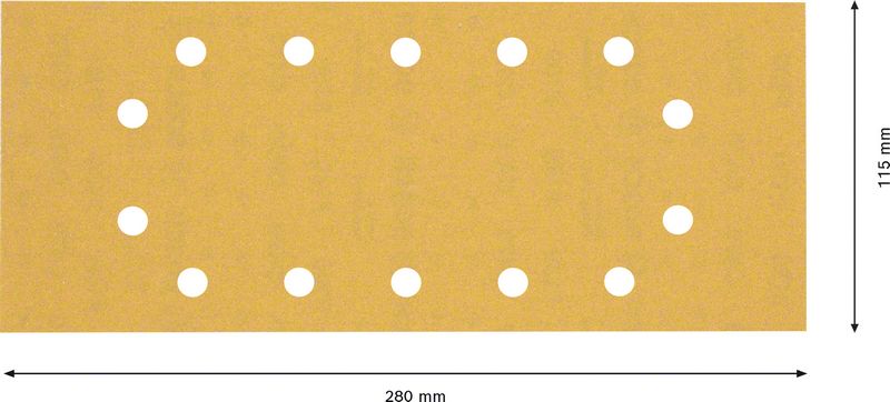 Robert Bosch Power Tools GmbH EXPERT C470 Sandpaper with 14 holes for Orbital Sanders 115 x 280 mm, G 180 10-pc. For orbital sanders - Image 3
