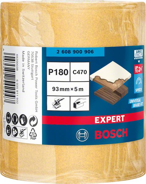 Robert Bosch Power Tools GmbH EXPERT C470 Sandpaper Roll for Handsanding 93 mm, 5 m, G 180. For hand sanding - Image 2