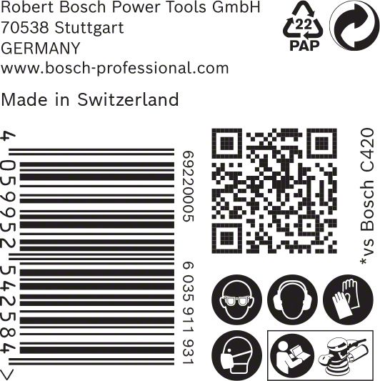 Robert Bosch Power Tools GmbH EXPERT C470 Sandpaper with 6 holes for Random Orbital Sanders 150 mm, G 100 50-pc. For random orbital sanders - Image 5