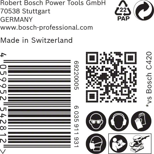 Robert Bosch Power Tools GmbH EXPERT C470 Sandpaper with 14 holes for Orbital Sanders 115 x 230 mm, G 60 50-pc. For orbital sanders - Image 5