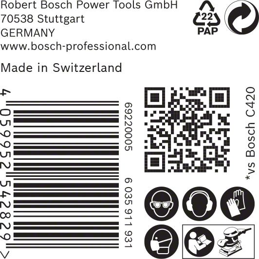 Robert Bosch Power Tools GmbH EXPERT C470 Sandpaper with 14 holes for Orbital Sanders 115 x 230 mm, G 80 50-pc. For orbital sanders - Image 5