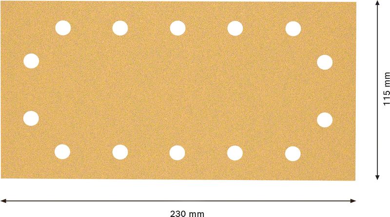 Robert Bosch Power Tools GmbH EXPERT C470 Sandpaper with 14 holes for Orbital Sanders 115 x 230 mm, G 80 50-pc. For orbital sanders - Image 3