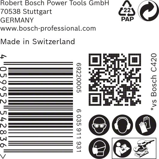 Robert Bosch Power Tools GmbH EXPERT C470 Sandpaper with 14 holes for Orbital Sanders 115 x 230 mm, G 100 50-pc. For orbital sanders - Image 5