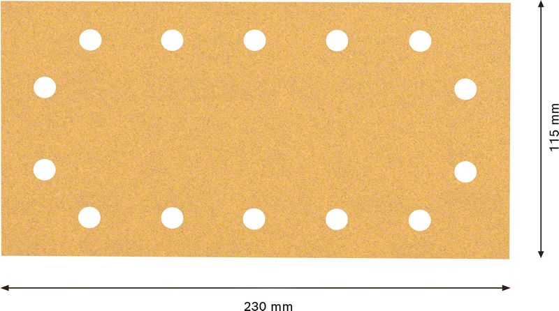 Robert Bosch Power Tools GmbH EXPERT C470 Sandpaper with 14 holes for Orbital Sanders 115 x 230 mm, G 100 50-pc. For orbital sanders - Image 3