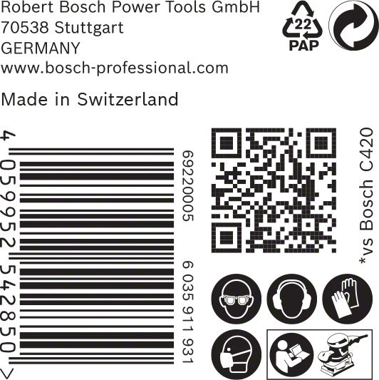 Robert Bosch Power Tools GmbH EXPERT C470 Sandpaper with 14 holes for Orbital Sanders 115 x 230 mm, G 180 50-pc. For orbital sanders - Image 5
