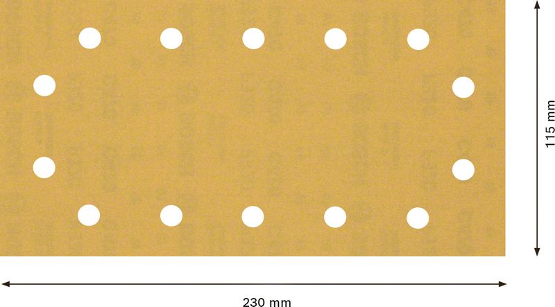Robert Bosch Power Tools GmbH EXPERT C470 Sandpaper with 14 holes for Orbital Sanders 115 x 230 mm, G 320 50-pc. For orbital sanders - Image 3