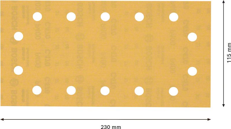 Robert Bosch Power Tools GmbH EXPERT C470 Sandpaper with 14 holes for Orbital Sanders 115 x 230 mm, G 400 50-pc. For orbital sanders - Image 3