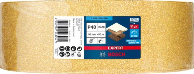 Robert Bosch Power Tools GmbH EXPERT C470 Sandpaper Roll for Handsanding 93 mm x 50 m, G 40. For hand sanding - Image 2