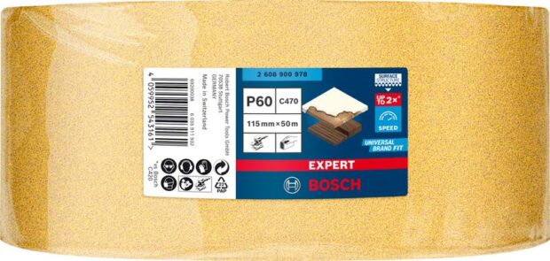 Robert Bosch Power Tools GmbH EXPERT C470 Sandpaper Roll for Handsanding 115 mm x 50 m, G 60. For hand sanding - Image 2