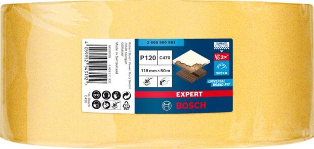 Robert Bosch Power Tools GmbH EXPERT C470 Sandpaper Roll for Handsanding 115 mm x 50 m, G 120. For hand sanding - Image 2