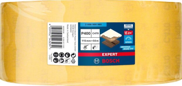 Robert Bosch Power Tools GmbH EXPERT C470 Sandpaper Roll for Handsanding 115 mm x 50 m, G 400. For hand sanding - Image 2