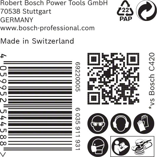 Robert Bosch Power Tools GmbH EXPERT C470 Sandpaper with 8 holes for Random Orbital Sanders 125 mm, G 150 50-pc. For random orbital sanders - Image 5