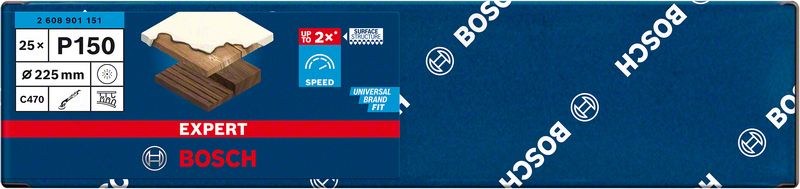 Robert Bosch Power Tools GmbH EXPERT C470 Sandpaper with 19 holes for Drywall Sanders 225 mm, G 150 25-pc. For drywall sanders - Image 2
