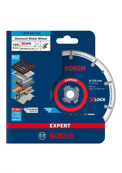 Robert Bosch Power Tools GmbH EXPERT Diamond Metal Wheel X-LOCK Cutting Disc 125 x 22.23 mm. For small angle grinders - Image 4