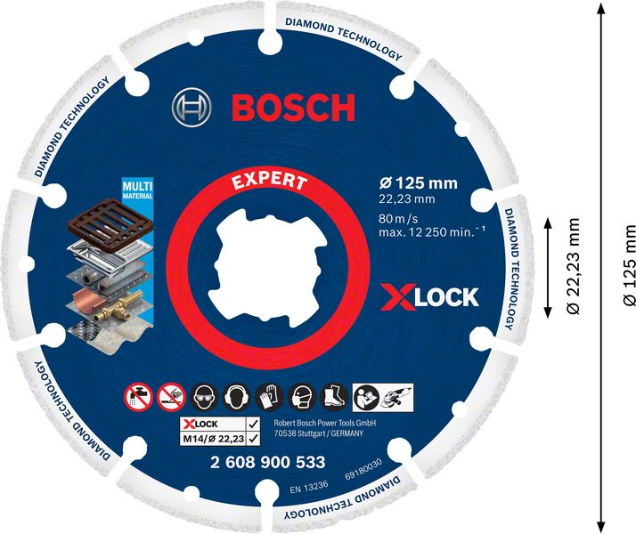 Robert Bosch Power Tools GmbH EXPERT Diamond Metal Wheel X-LOCK Cutting Disc 125 x 22.23 mm. For small angle grinders - Image 5