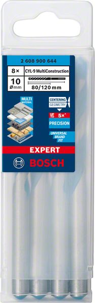 Robert Bosch Power Tools GmbH EXPERT CYL-9 MultiConstruction Drill Bit 10 x 80 x 120 mm, 8-pc. For impact drill/drivers - Image 3